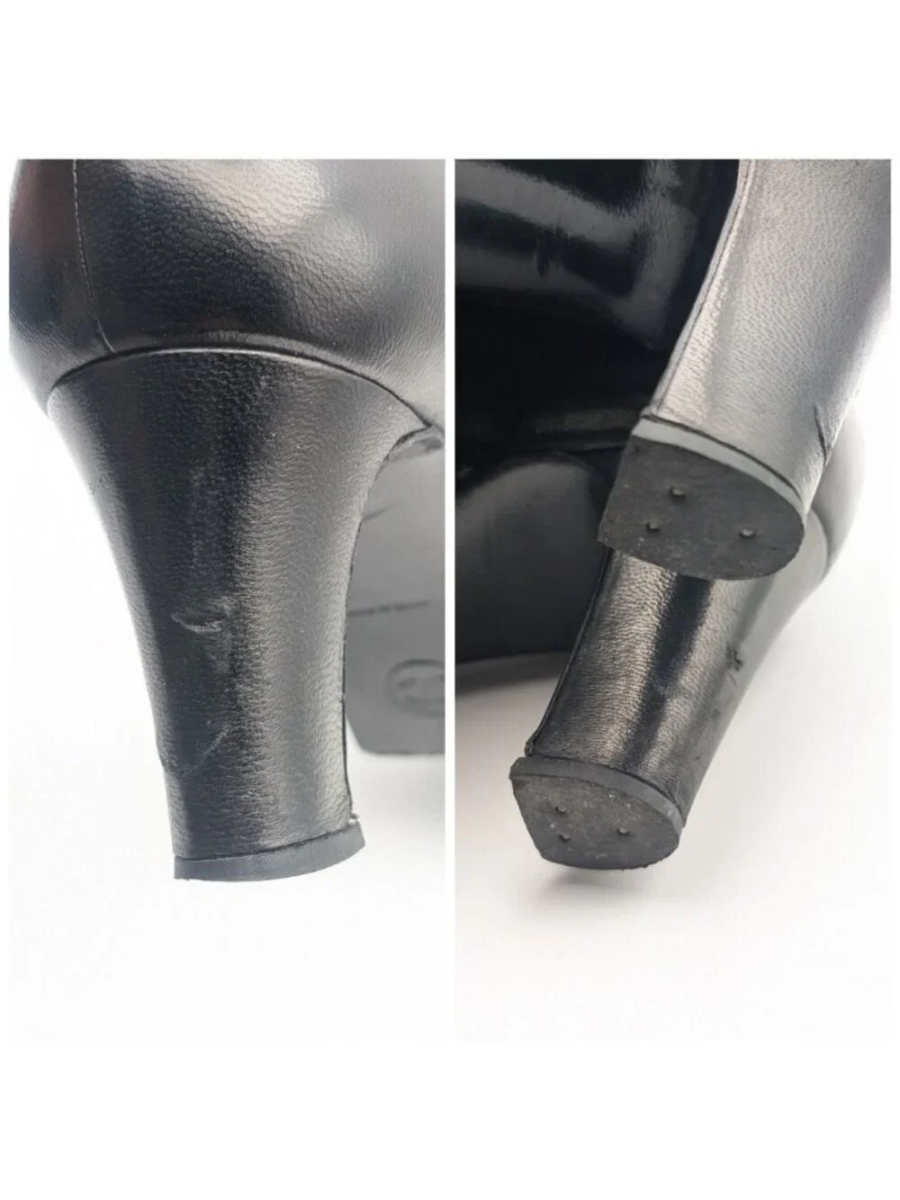 Chanel CC Logo Turnlock Pumps Black Leather Heels Shoes